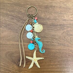 Gold and Blue Nautical Keychain